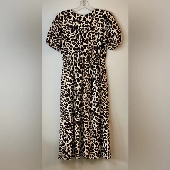 NWT Monteau LA Leopard Midi Dress w/ Pockets Size Medium - Picture 5 of 7
